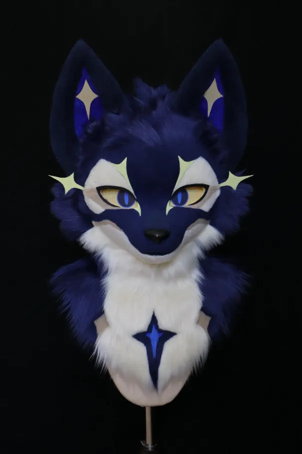 Starry Night Illusion Fox Toony Mini Partial Fursuit (Navy-White Toony ...