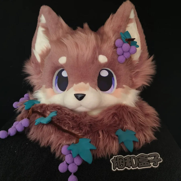 Grape Chestnut Sweet Fox Toony Mini Partial Fursuit (Brown-White Toony ...