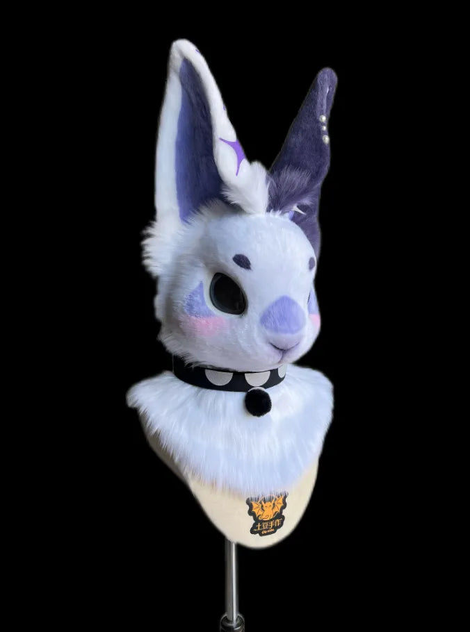Star Fantasy Purple Ear Rabbit Realistic Mini Partial Fursuit (White ...