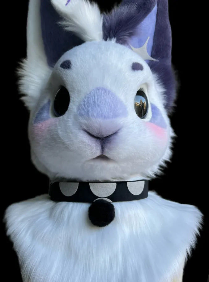 Star Fantasy Purple Ear Rabbit Realistic Mini Partial Fursuit (White ...