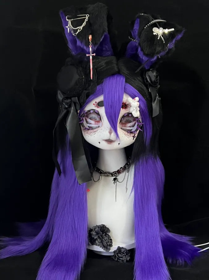 Gothic Purple Bunny Kig Mini Partial Fursuit (Purple-Black Kig Bunny ...