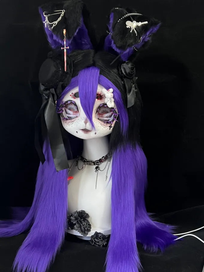 Gothic Purple Bunny Kig Mini Partial Fursuit (Purple-Black Kig Bunny ...
