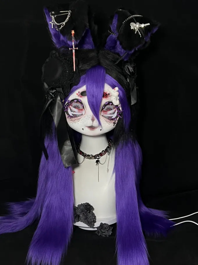 Gothic Purple Bunny Kig Mini Partial Fursuit (Purple-Black Kig Bunny ...