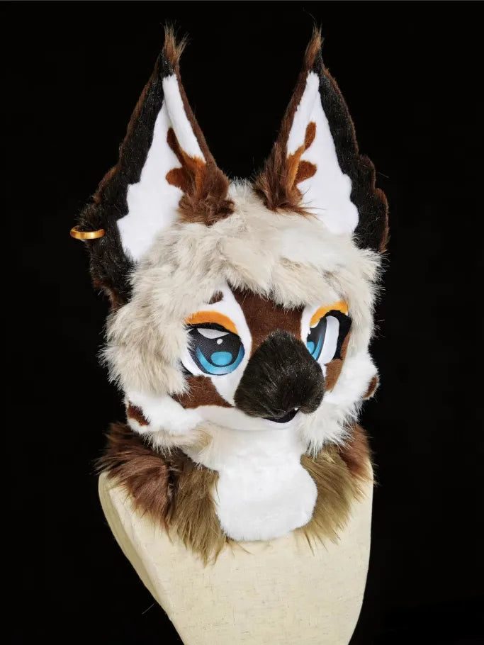 Autumn Oak Fox Toony Mini Partial Fursuit (Brown-White Toony Fox Head ...