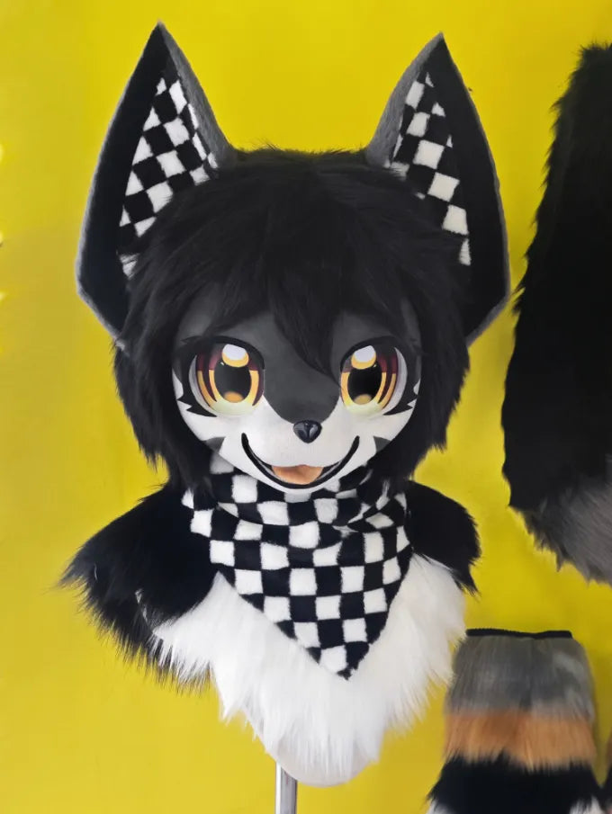 Checkered Toony Fox Fursuit Partial (Head + Paws + Tail) – DokiDoki ...
