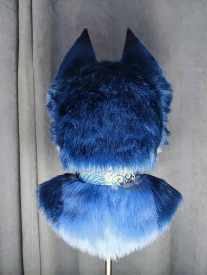 Gradient Blue Wolf Toony Full Fursuit Partial (Head + Paws + Tail ...