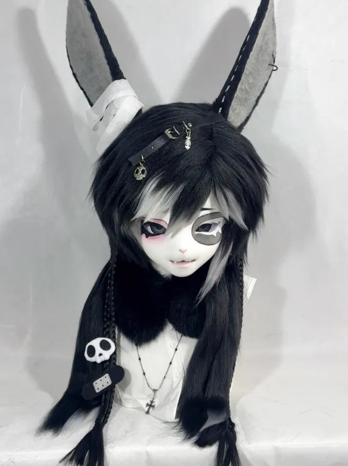 Kig Gothic Bunny Mini Partial Fursuit (Head + Paws) – DokiDoki FurryStudio