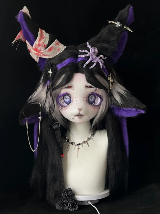 Kig Gothic Spider Bunny Mini Partial Fursuit (Head + Paws) – DokiDoki ...