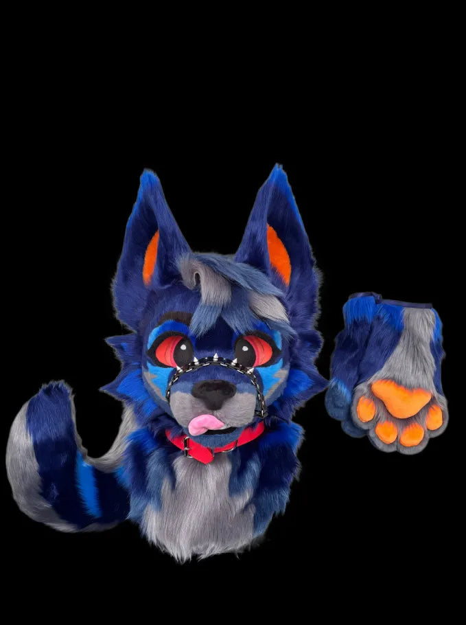 Gothic Blue Wolf Partial Toony Fursuit (Head + Paws + Tail) – DokiDoki ...