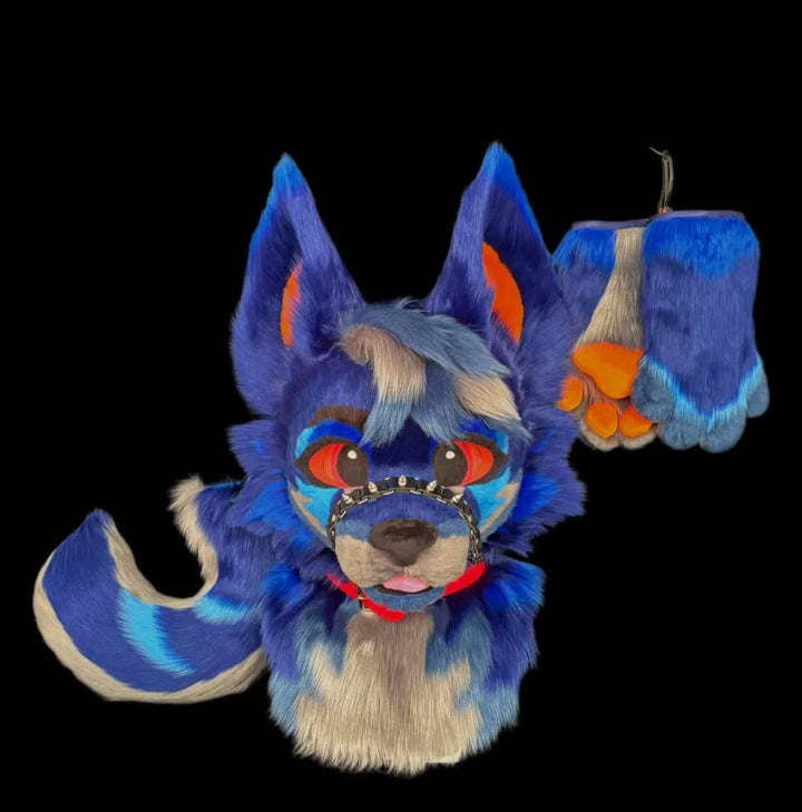 Gothic Blue Wolf Partial Toony Fursuit (Head + Paws + Tail) – DokiDoki ...