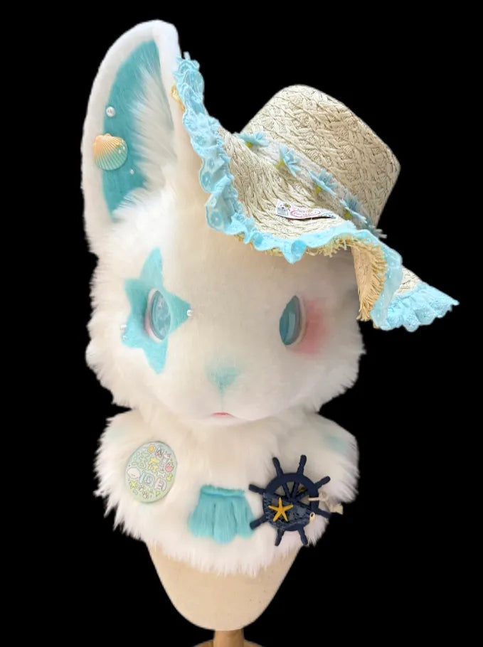 Summer Blue & White Bunny Kemono Set (Head + Hand Paws) – DokiDoki ...
