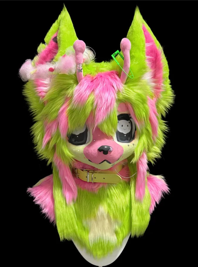 Bright Pink & Green Alien Fox Kig Set (Head + Paws + Tail) – DokiDoki ...