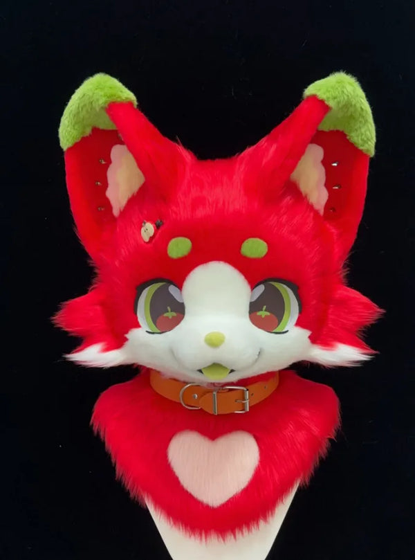 Cute Apple Red Fox Kemono Set (Head + Hand Paws) – DokiDoki FurryStudio