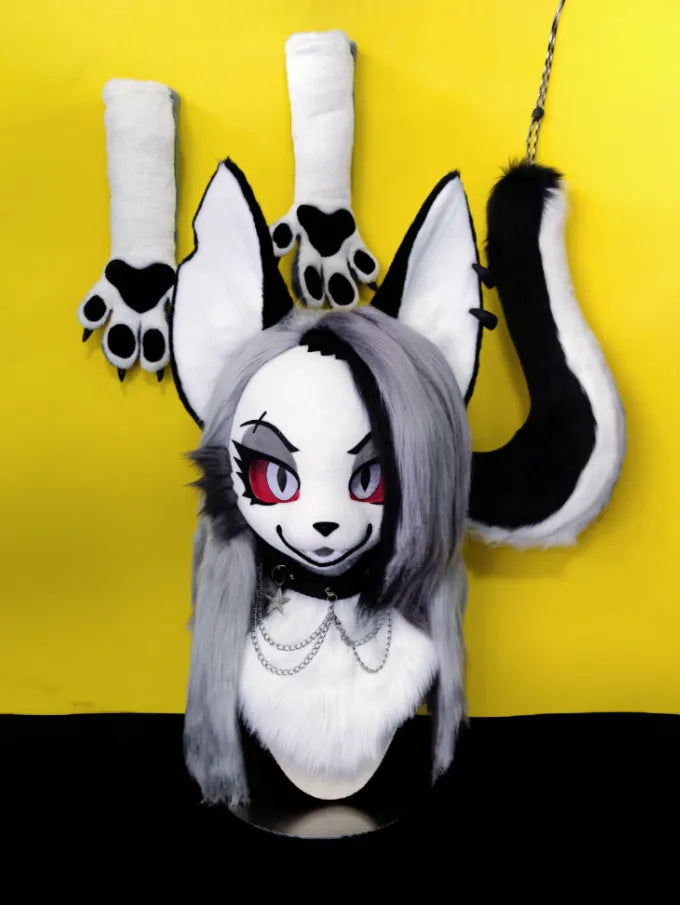 Gothic Split Color Fennec Fox Partial Kemono Fursuit – Fennec Fox ...