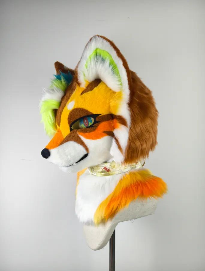 Sunset Rainbow Gradient Fox Partial Toony Fursuit – Fox Fursuit Head ...