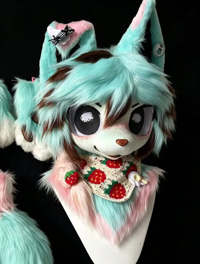 Mint Strawberry Sweet Fox Partial Kigurumi Fursuit – Fox Fursuit
