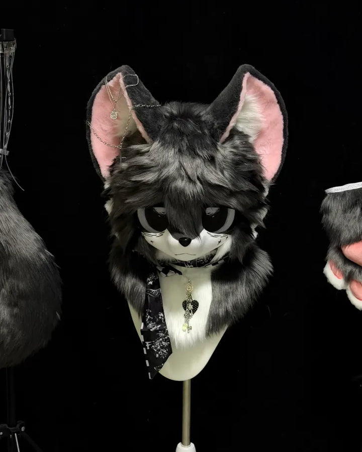 Grayscale Alt Fennec Fox Partial Kigurumi Fursuit – Fennec Fox Fursuit ...