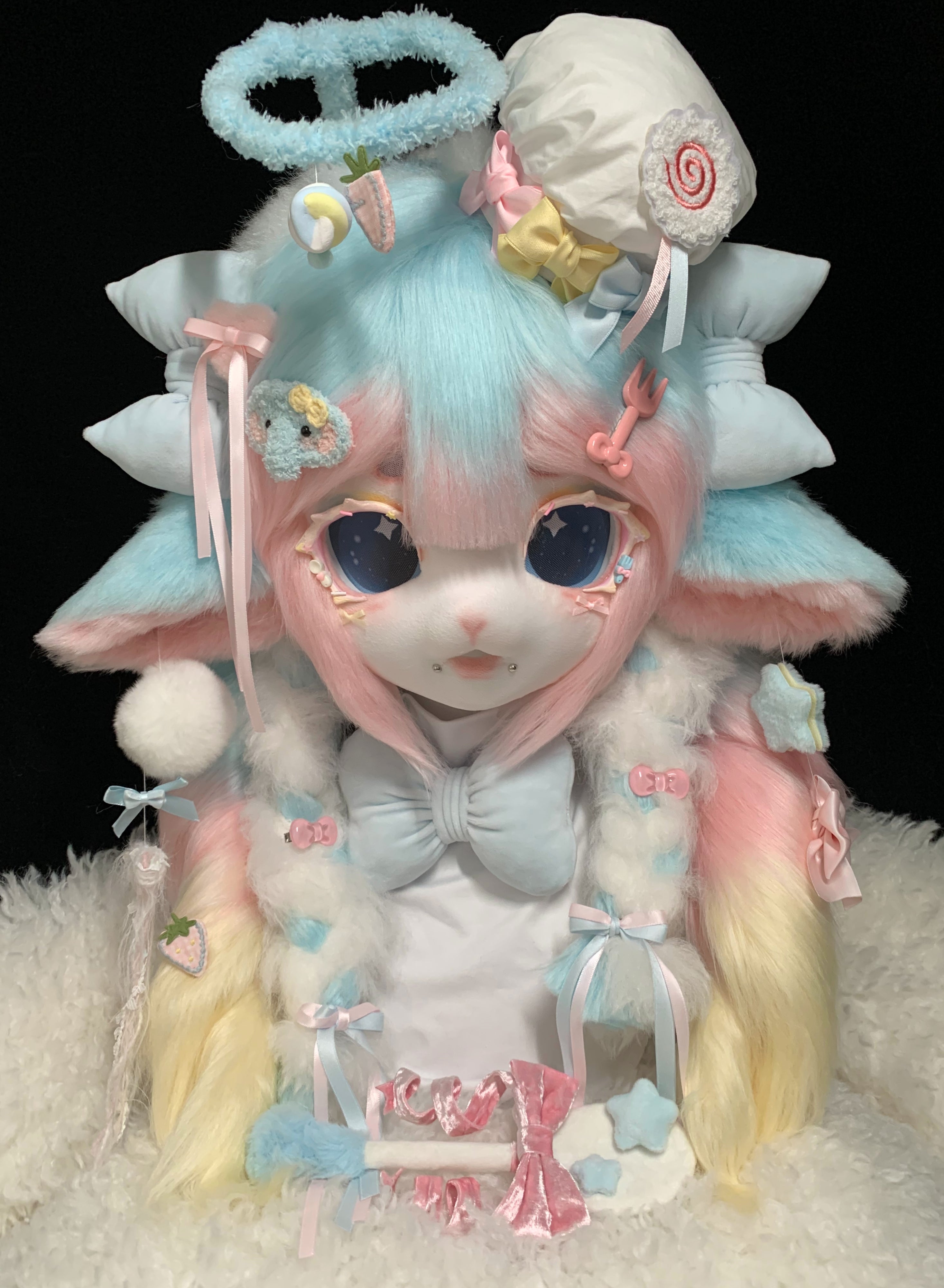 Macaron-Colored Baker Lamb Partial Fursuit – DokiDoki FurryStudio