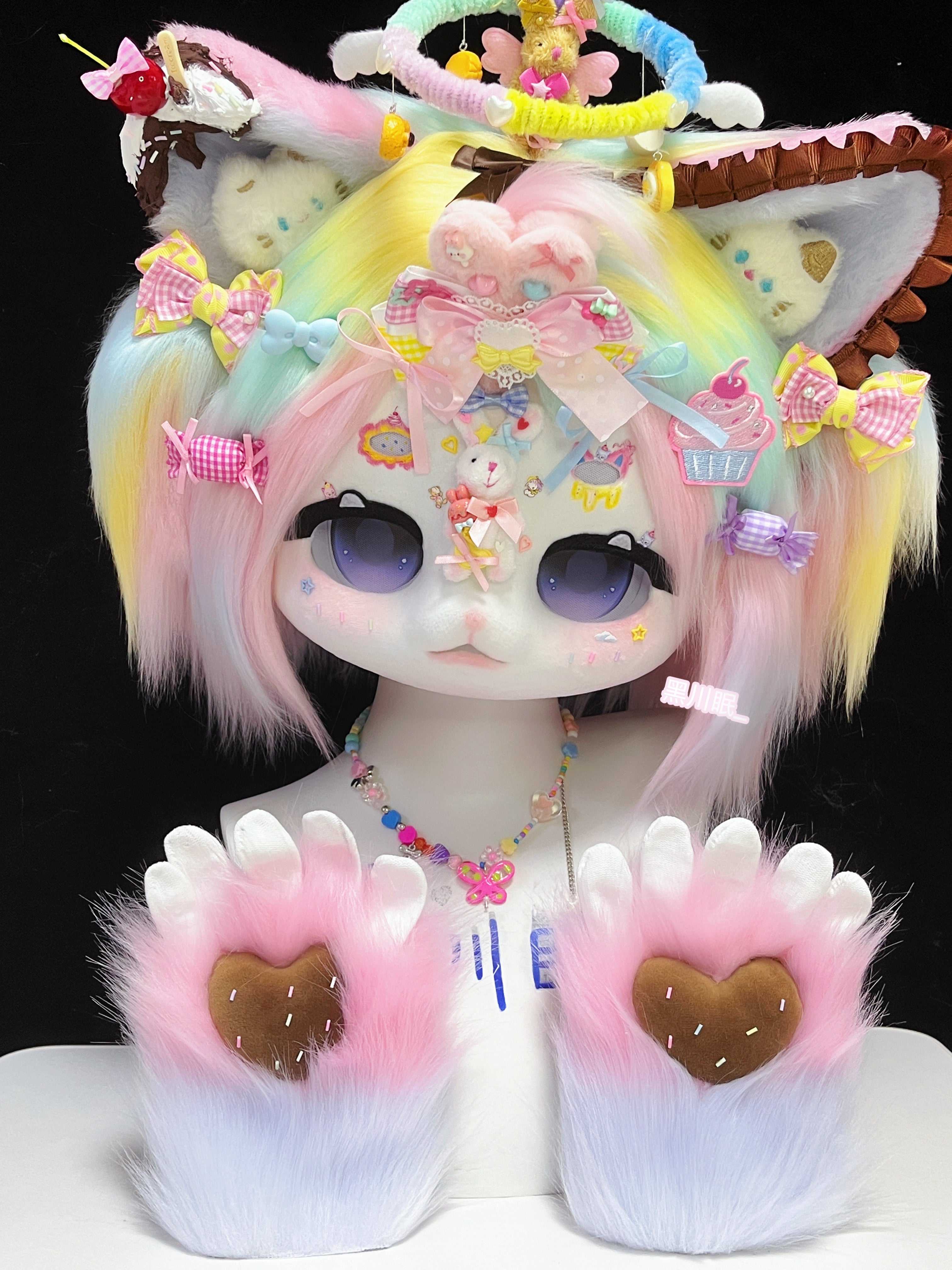 Vibrant Rainbow Candy Kitten Fursuit – DokiDoki FurryStudio