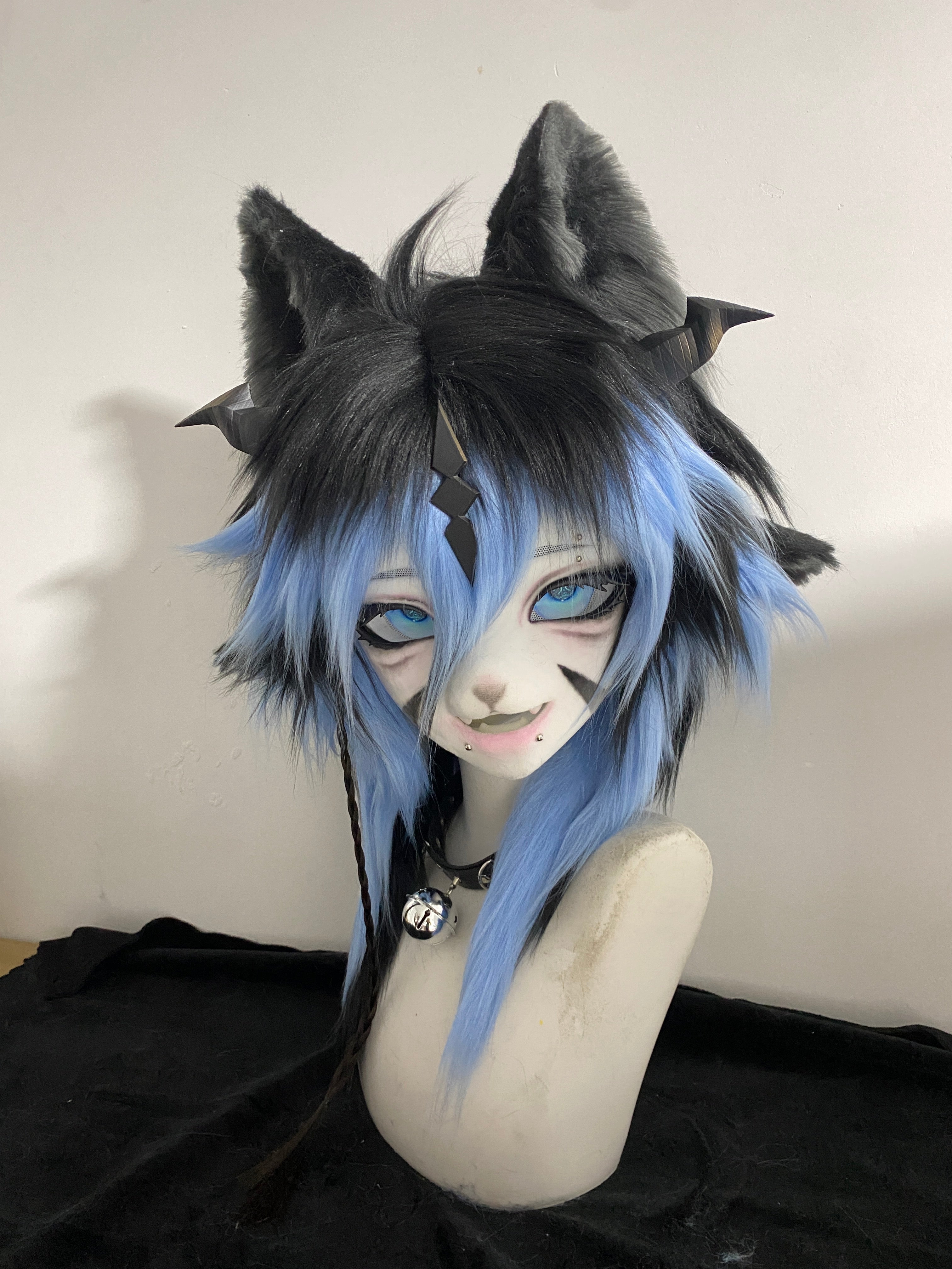 Blue And Black Emo Fox Fursuit – DokiDoki FurryStudio