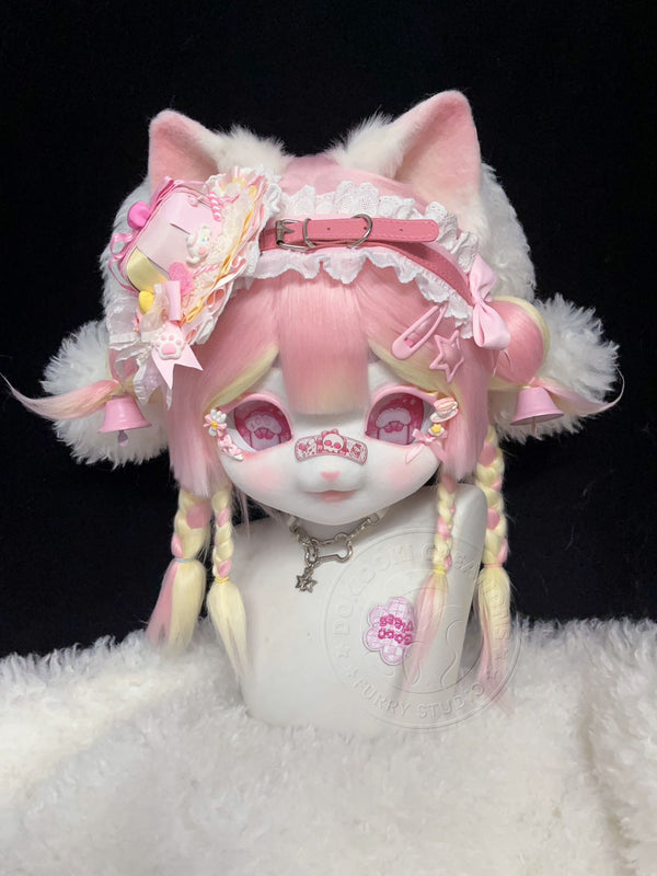 Peach and Yellow-Pink Kawaii Cat Fursuit