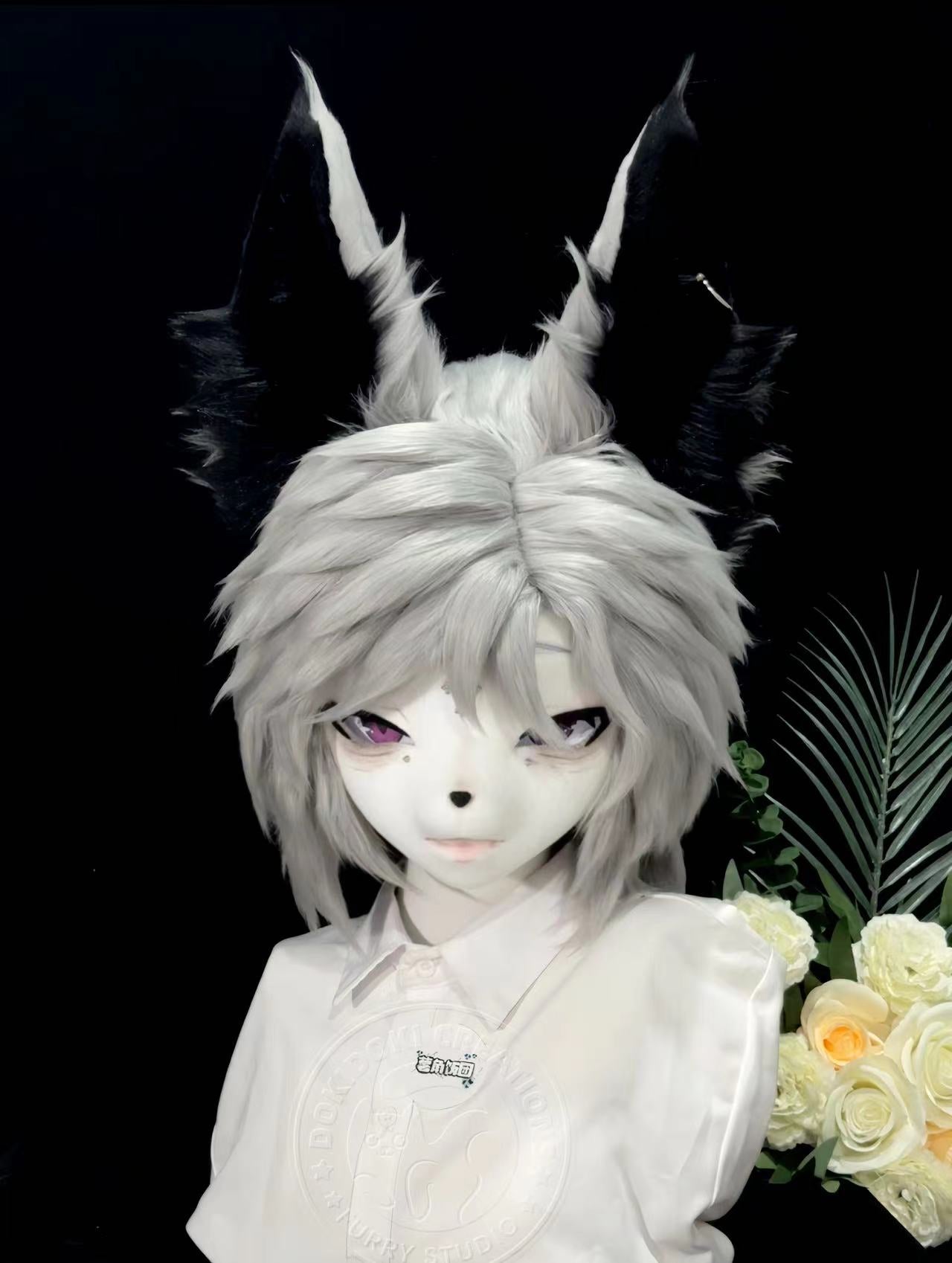 Gray And Black Emo Male Head Fursuit – DokiDoki FurryStudio